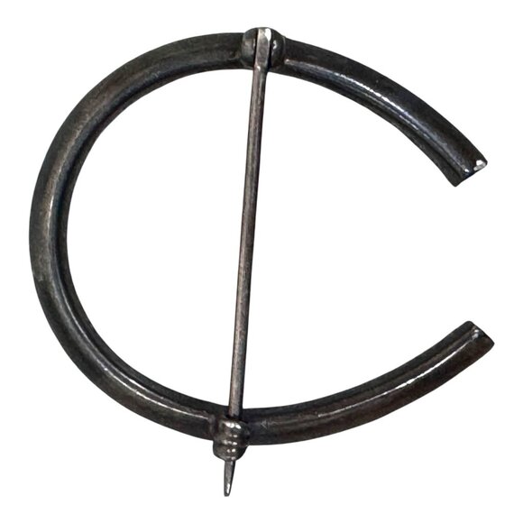 Antique Victorian Lucky Horseshoe Pearl Sterling Silver Brooch Pin Equestrian - Picture 2 of 5